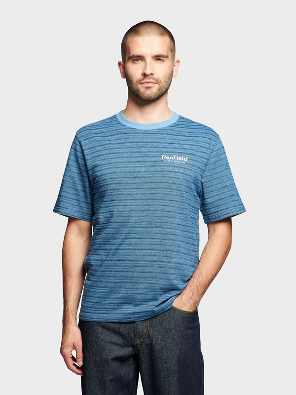 Penfield Textured Stripe T-shirts Herren Blau | P-3124076