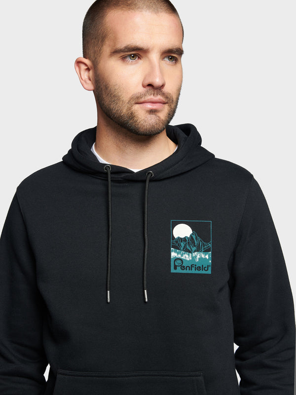 Penfield Washed Mountain Graphic Hoodie Herren Schwarz | P-4153078