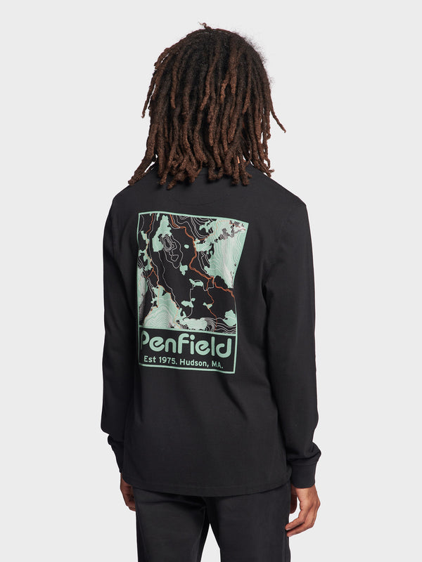 Penfield Yosemite Trail Satellite Long Sleeve T-shirts Herren Schwarz | P-1830259