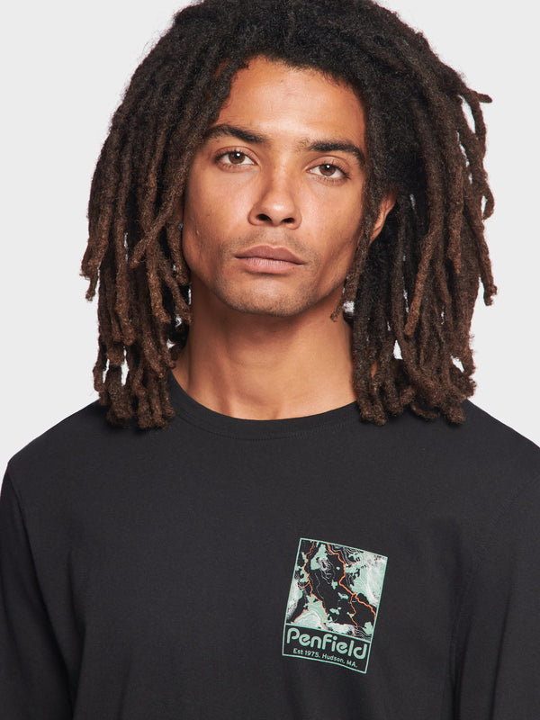 Penfield Yosemite Trail Satellite Long Sleeve T-shirts Herren Schwarz | P-1830259