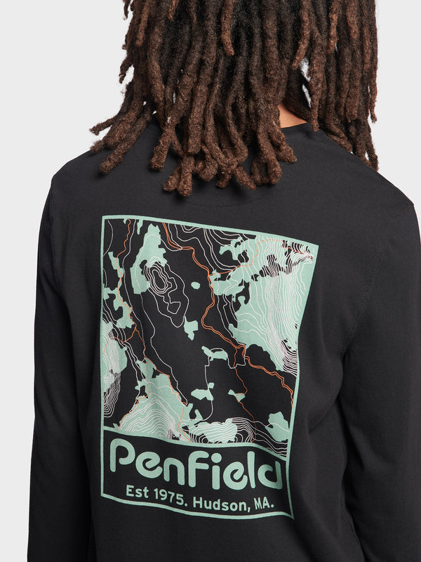 Penfield Yosemite Trail Satellite Long Sleeve T-shirts Herren Schwarz | P-1830259